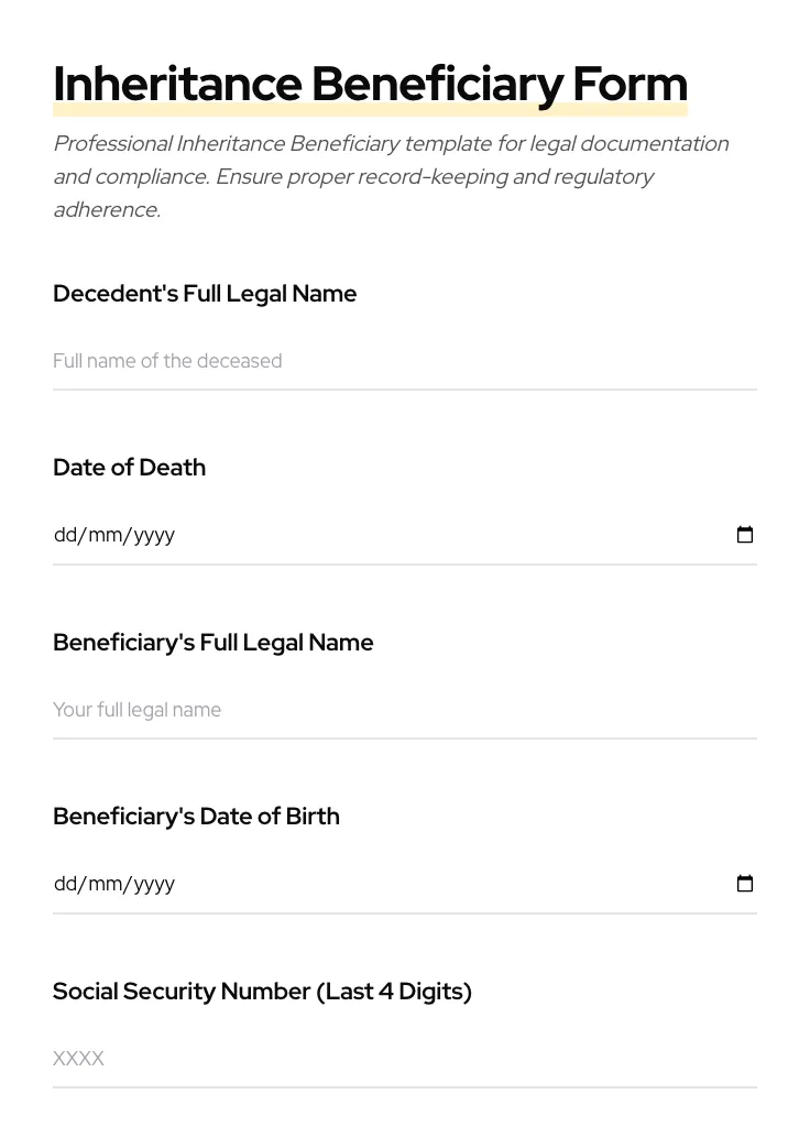 Inheritance Beneficiary preview