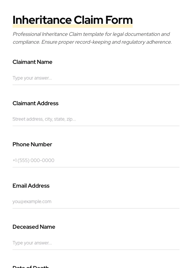 Inheritance Claim preview