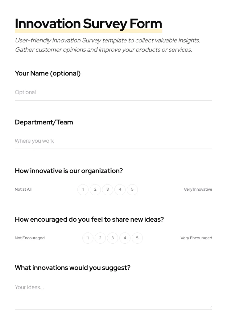 Innovation Survey preview
