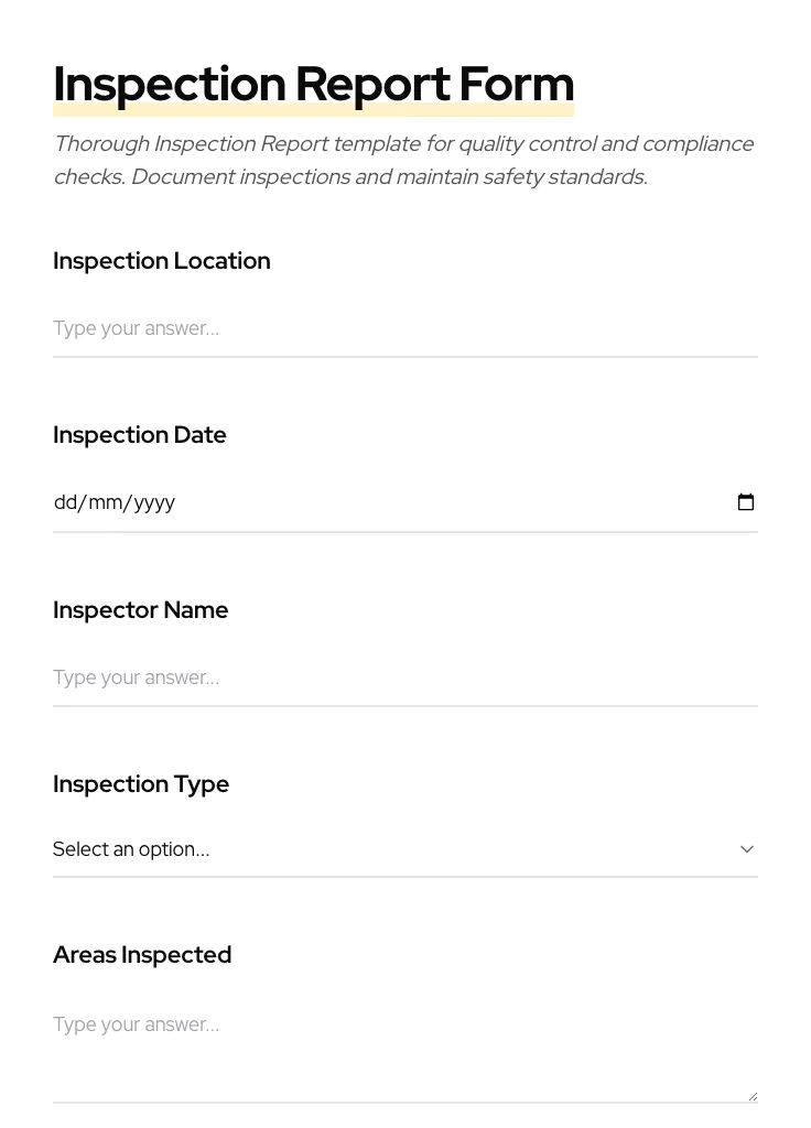 Inspection Report preview