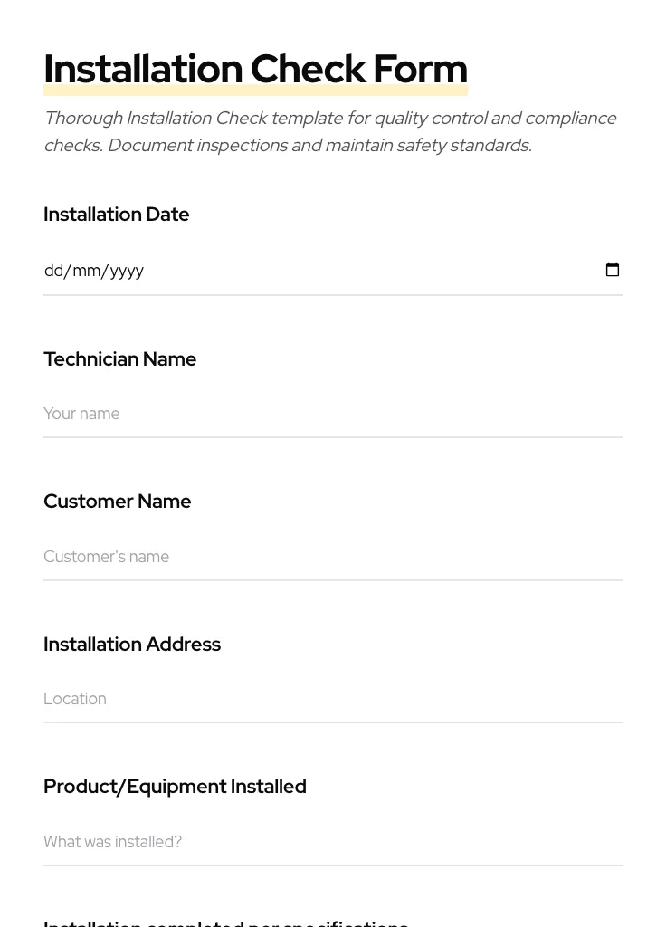 Installation Check preview
