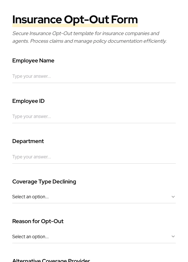 Insurance Opt-Out preview
