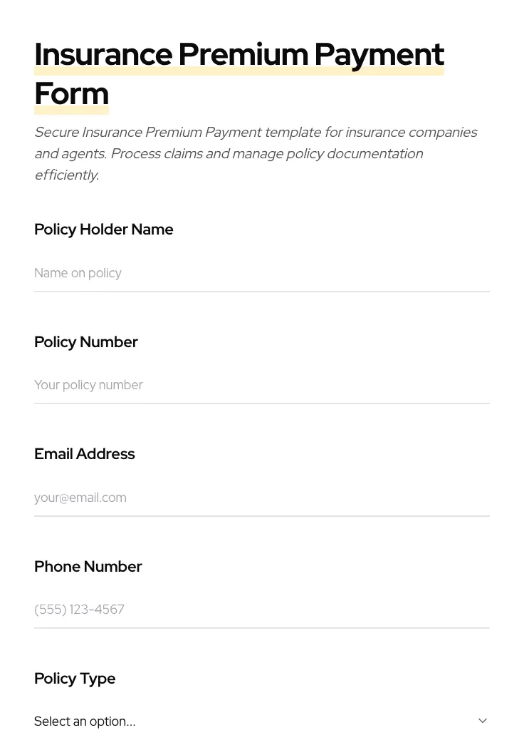 Insurance Premium Payment preview
