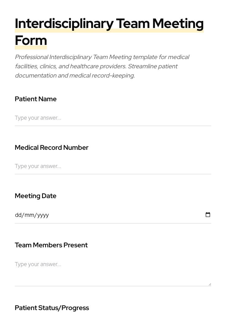 Interdisciplinary Team Meeting preview