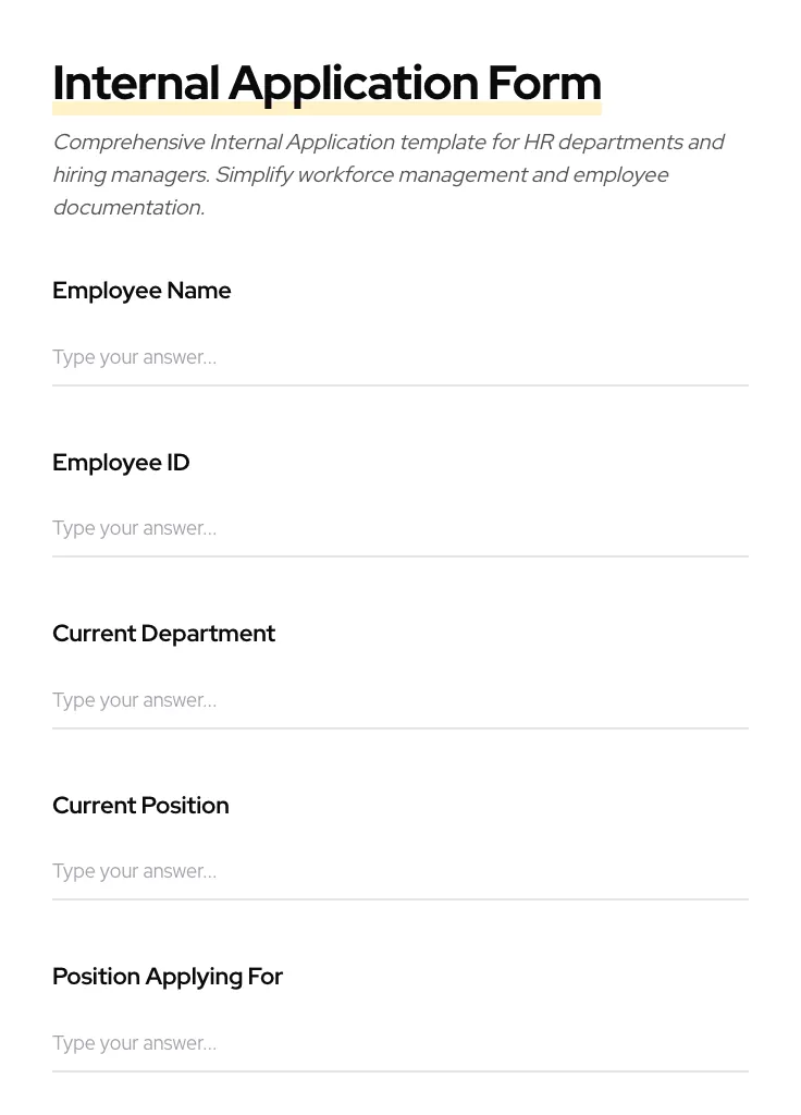 Internal Application preview