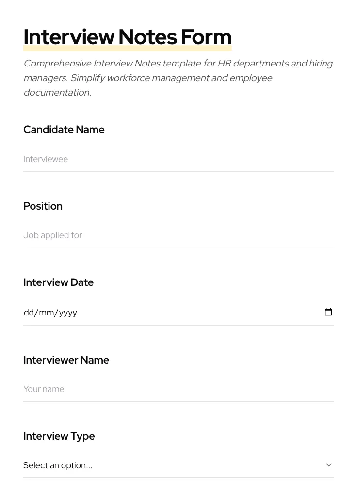 Interview Notes preview