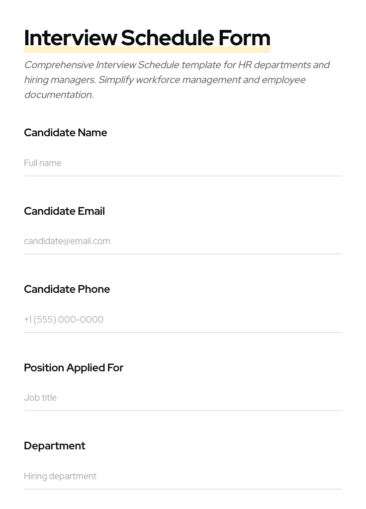 Interview Schedule preview