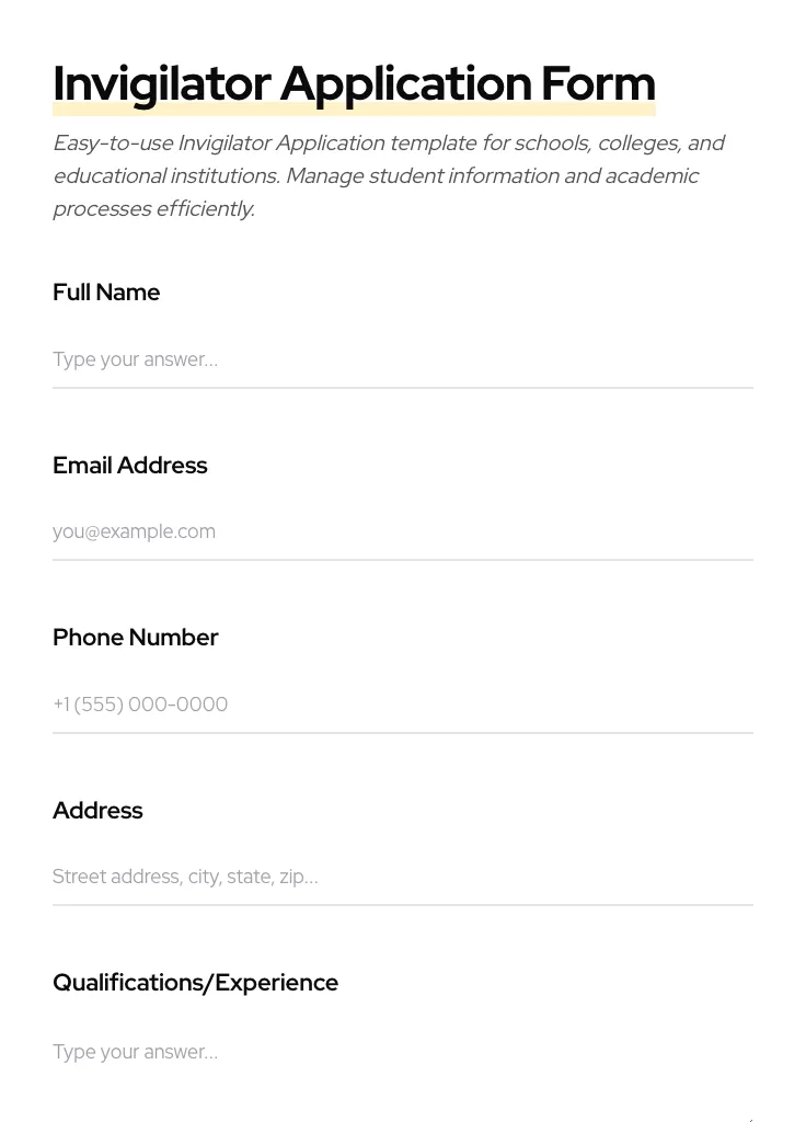 Invigilator Application preview