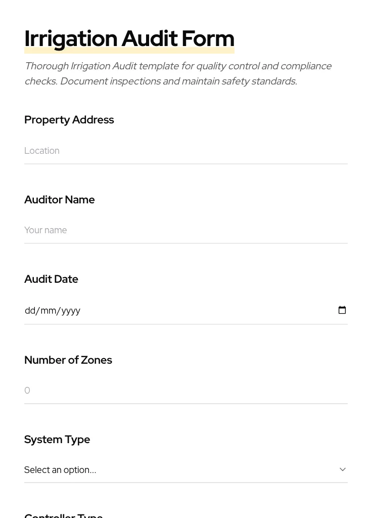 Irrigation Audit preview