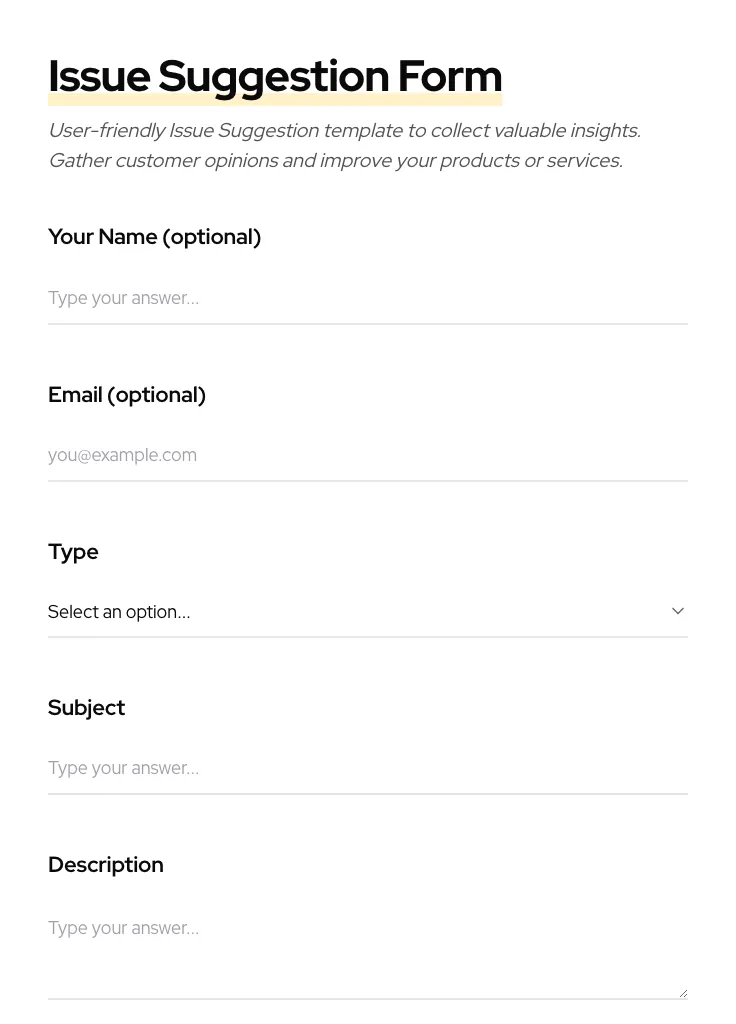Issue Suggestion preview