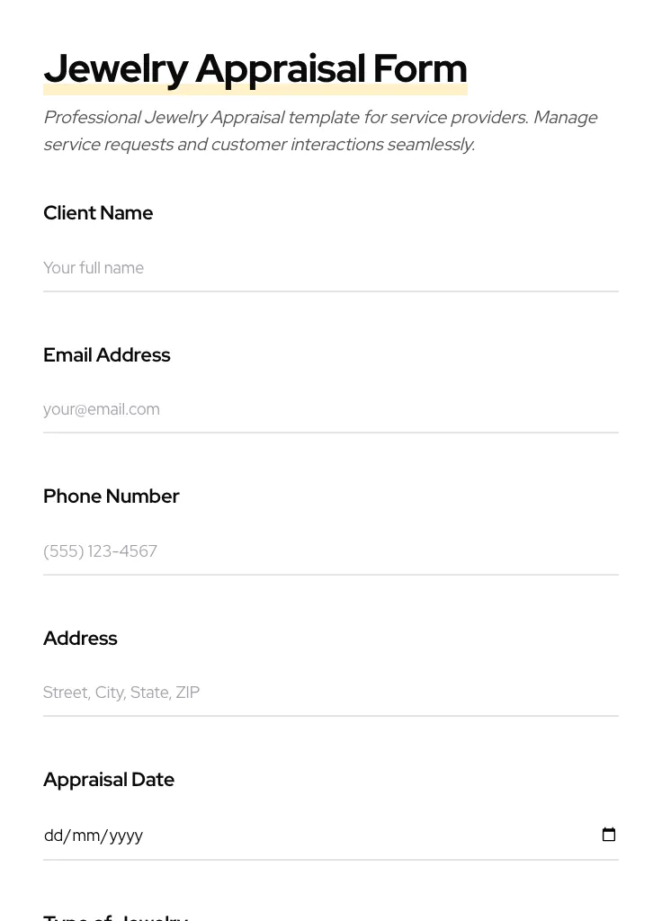 Jewelry Appraisal preview