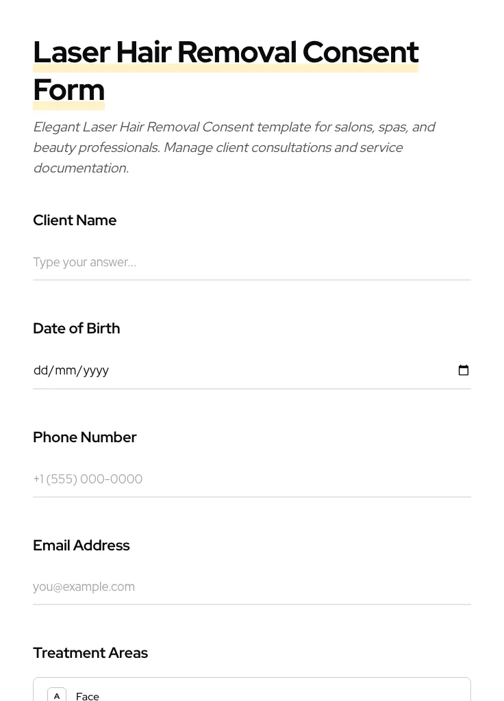 Laser Hair Removal Consent preview
