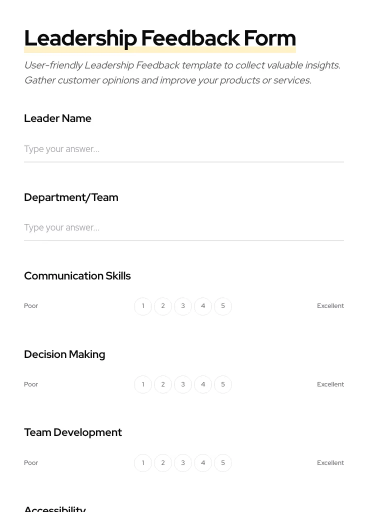 Leadership Feedback preview