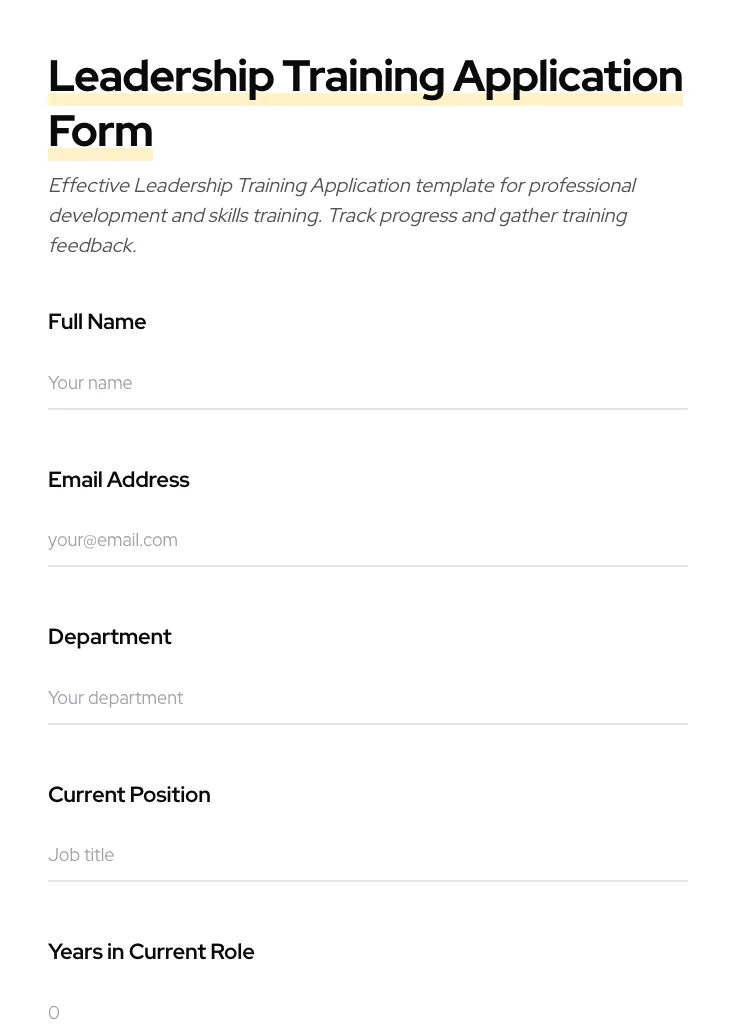 Leadership Training Application preview