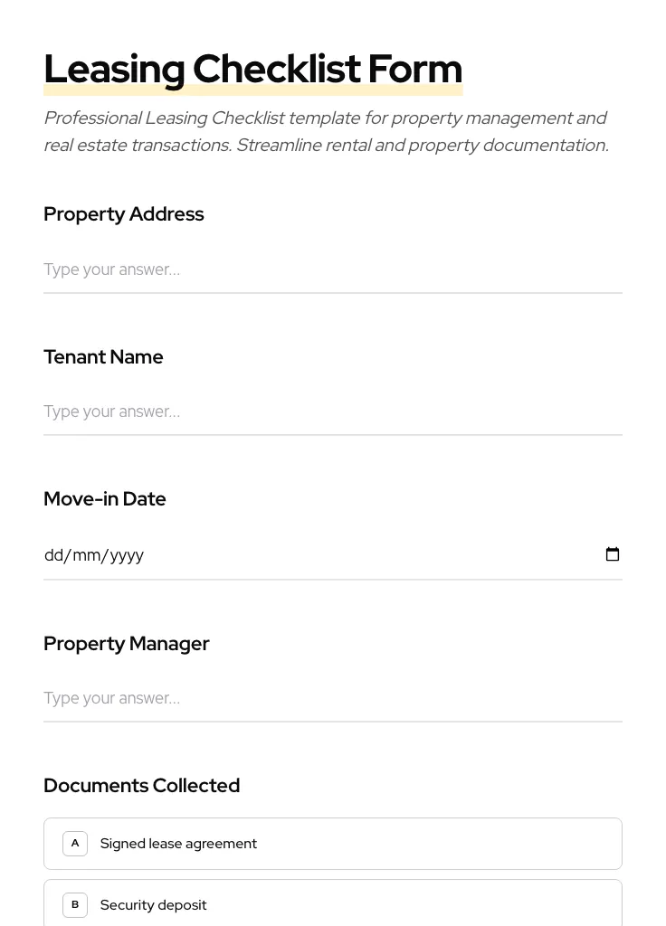 Leasing Checklist preview