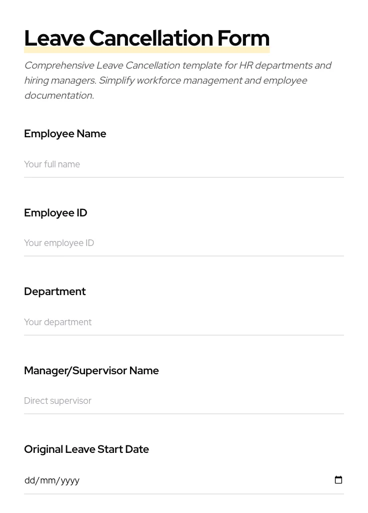 Leave Cancellation preview