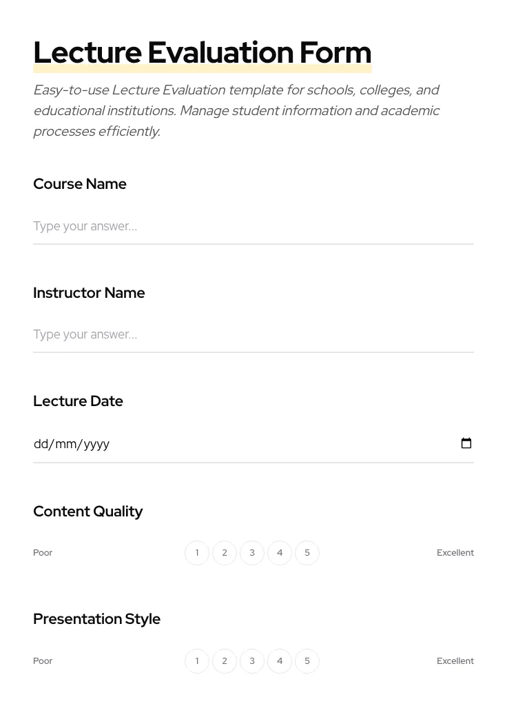 Lecture Evaluation preview