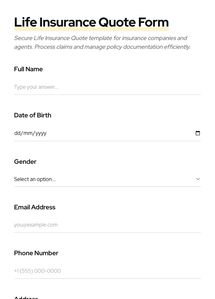 Life Insurance Quote preview