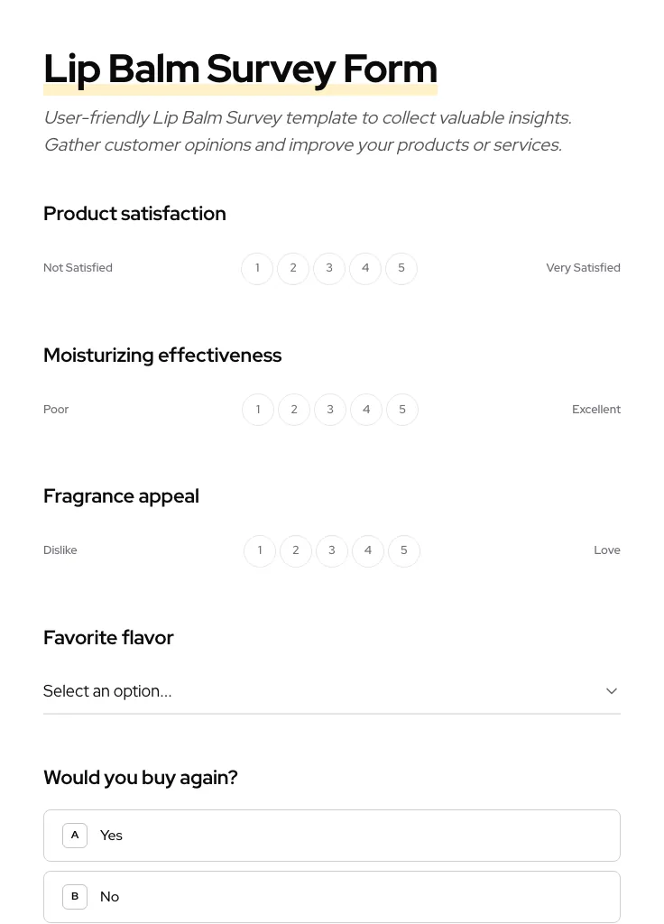 Lip Balm Survey preview