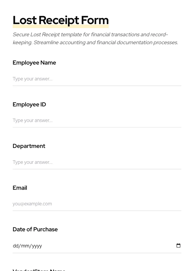 Lost Receipt preview