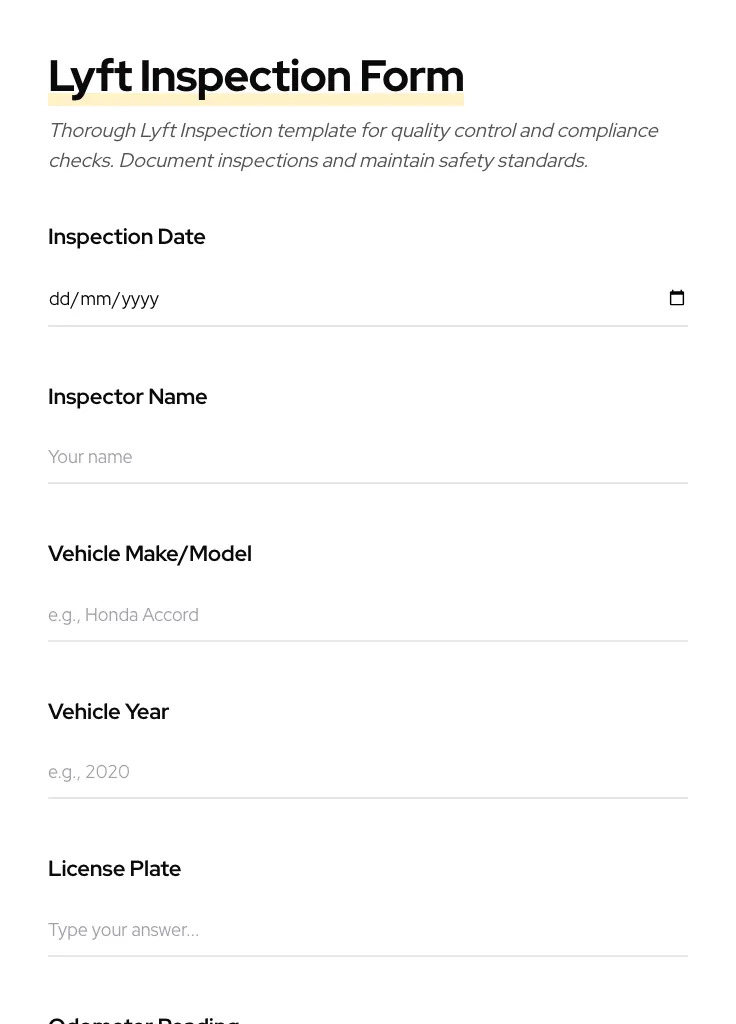 Lyft Inspection preview