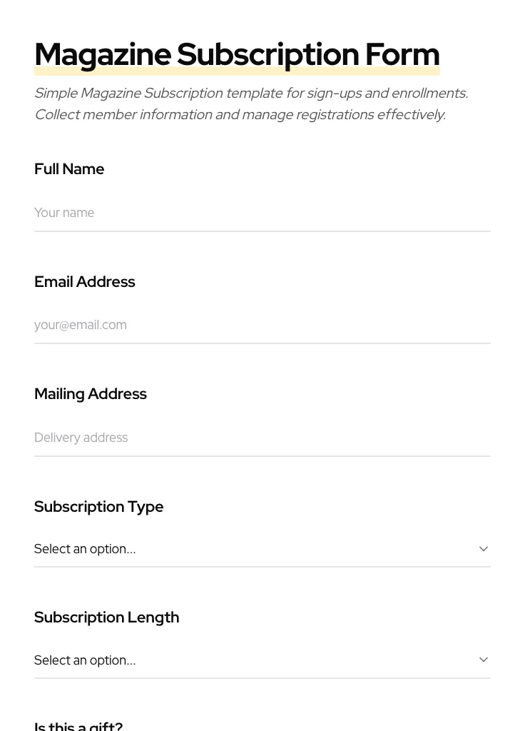 Magazine Subscription preview