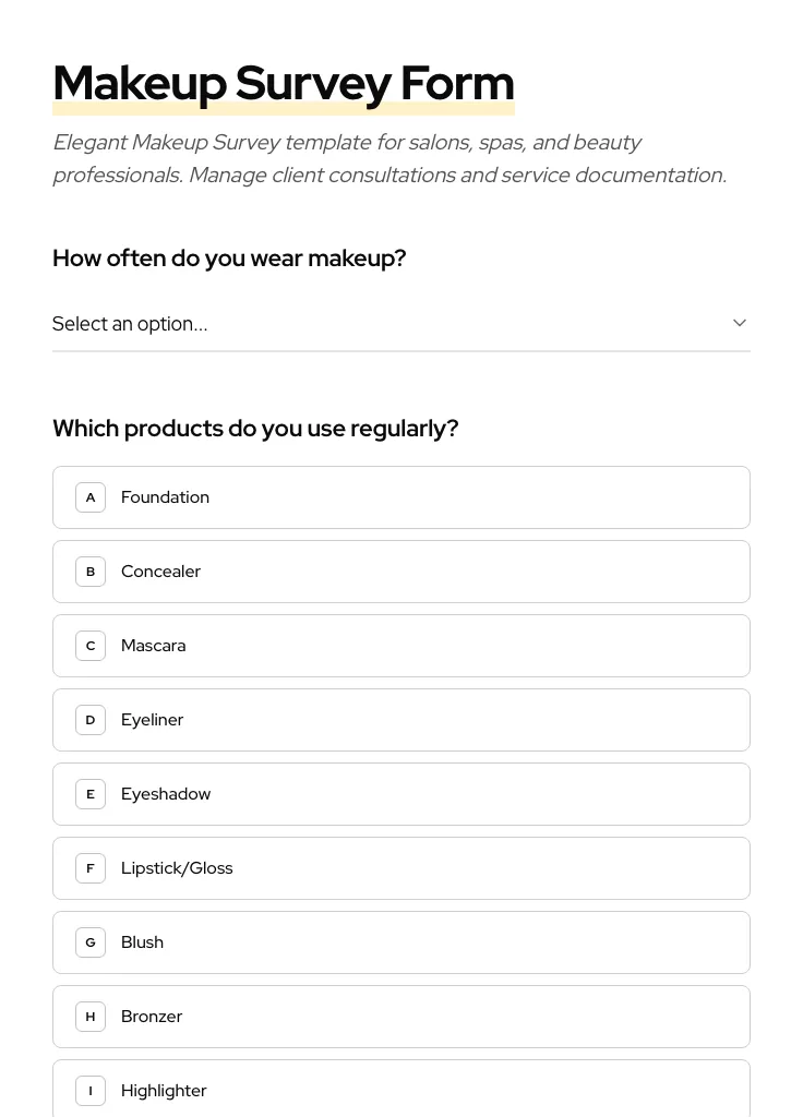 Makeup Survey preview