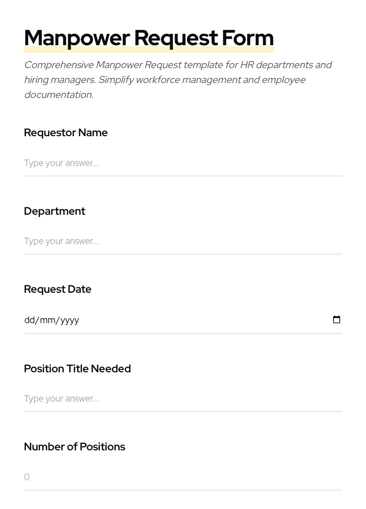 Manpower Request preview
