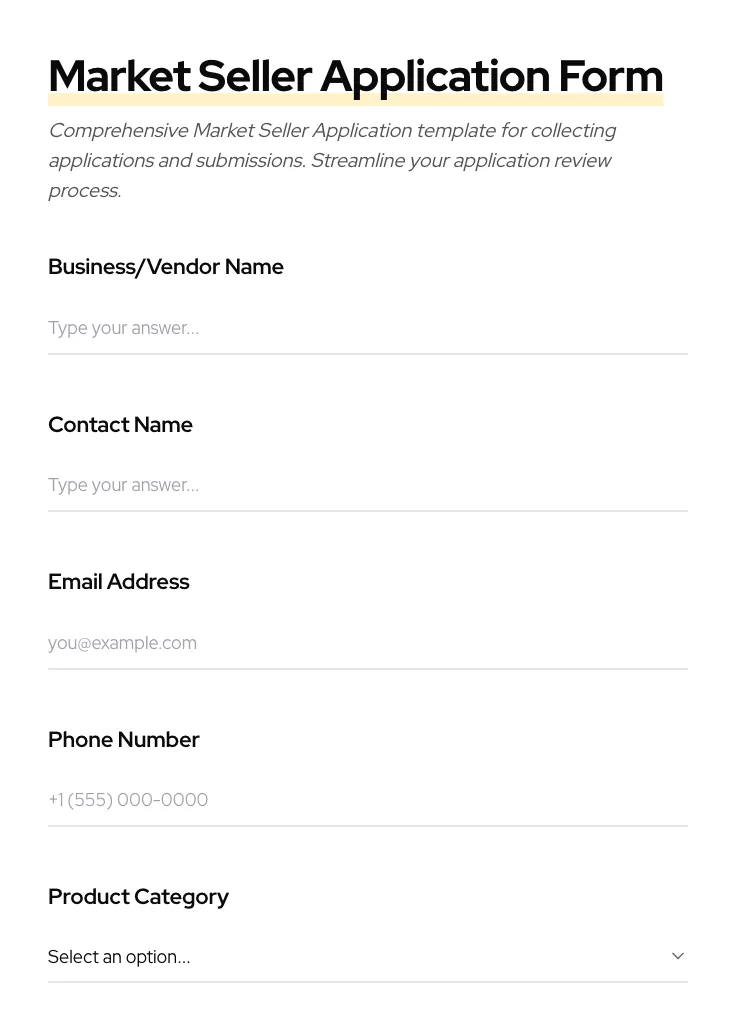 Market Seller Application preview