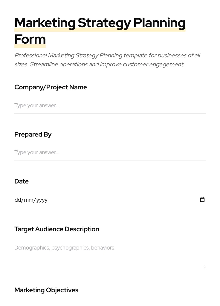 Marketing Strategy Planning preview