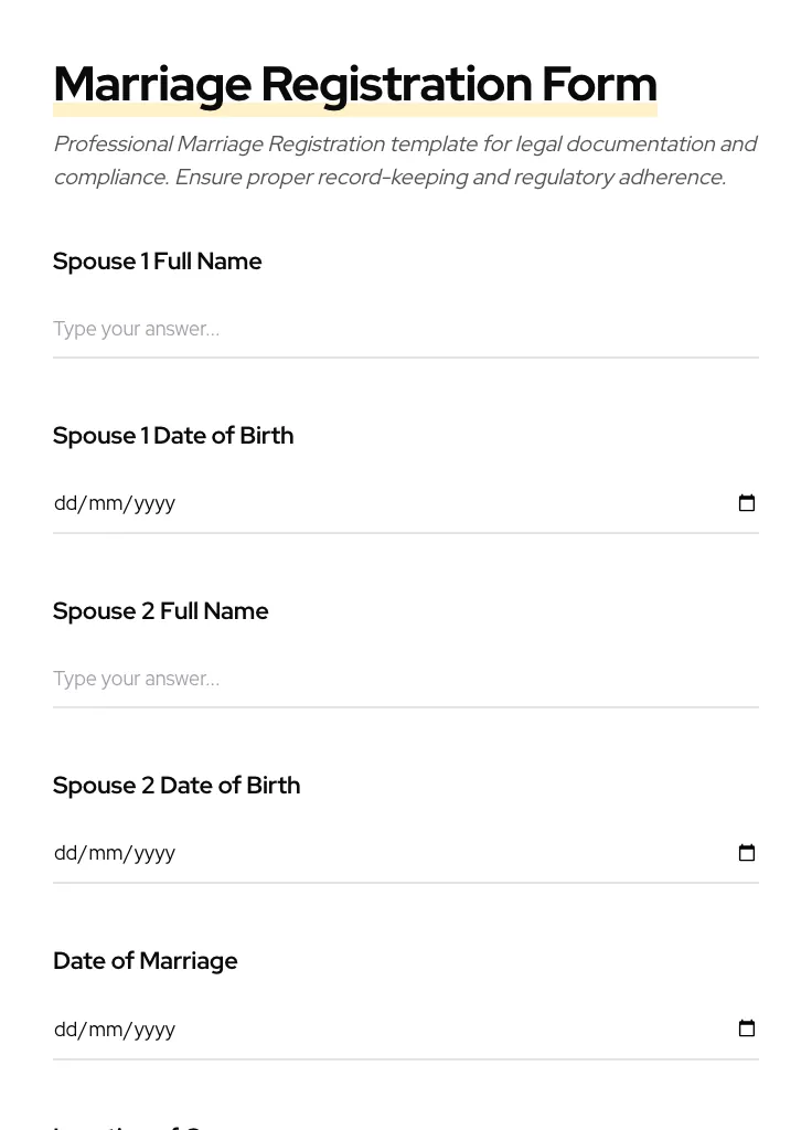 Marriage Registration preview