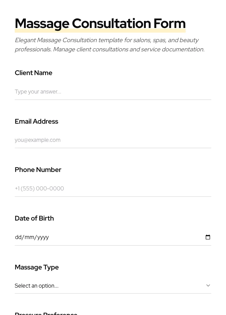 Massage Consultation preview