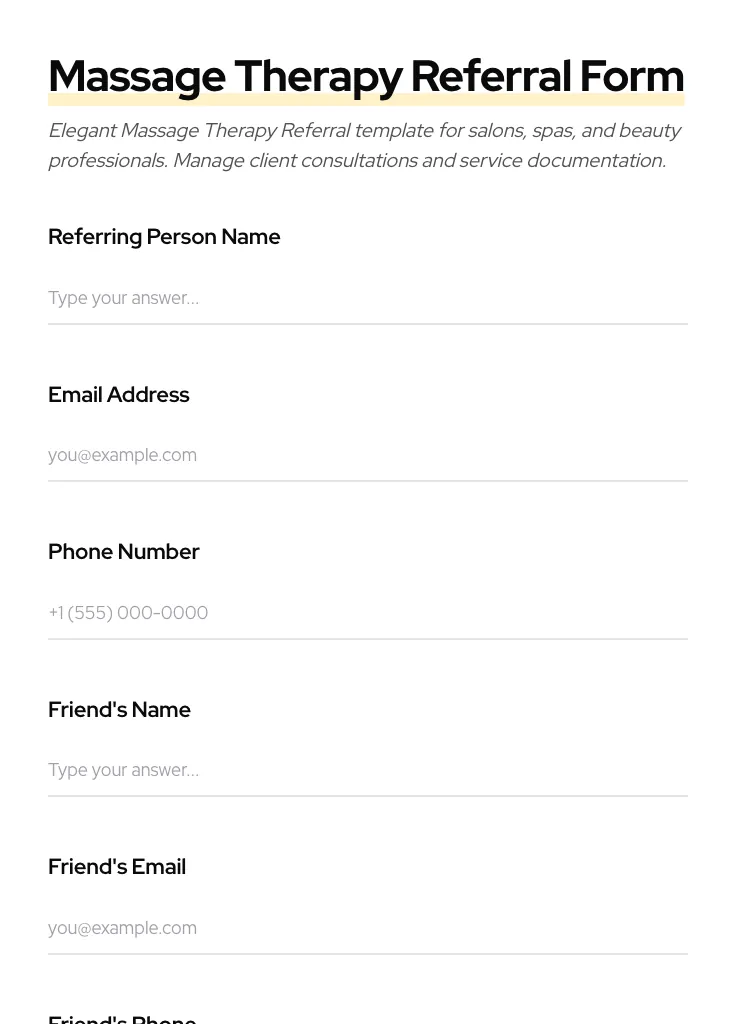 Massage Therapy Referral preview