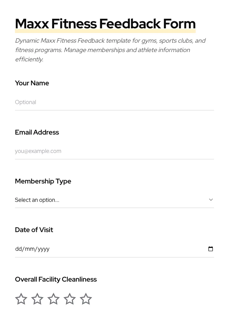Maxx Fitness Feedback preview