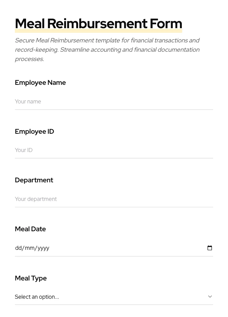Meal Reimbursement preview