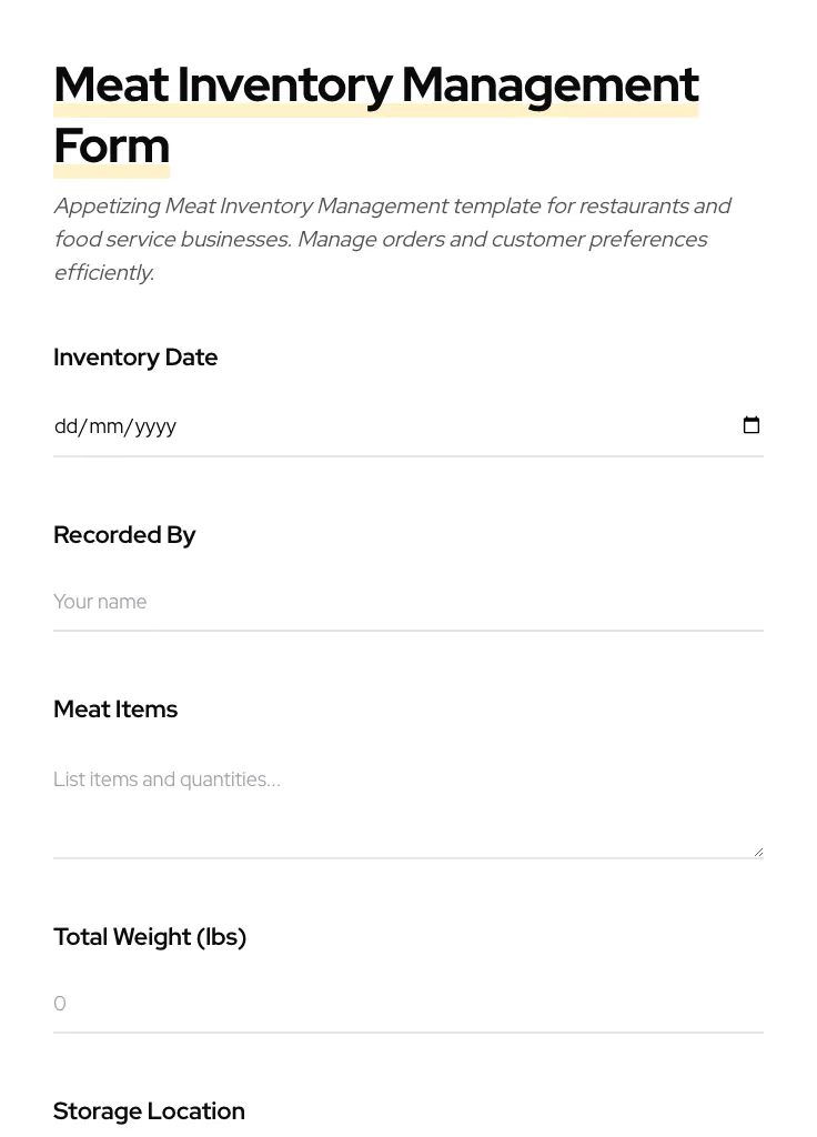 Meat Inventory Management preview
