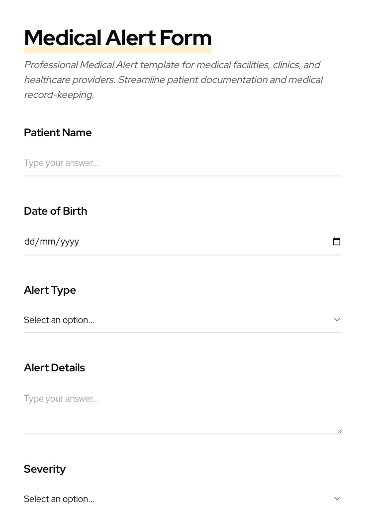 Medical Alert preview