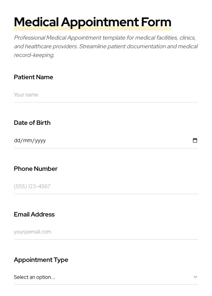 Medical Appointment preview