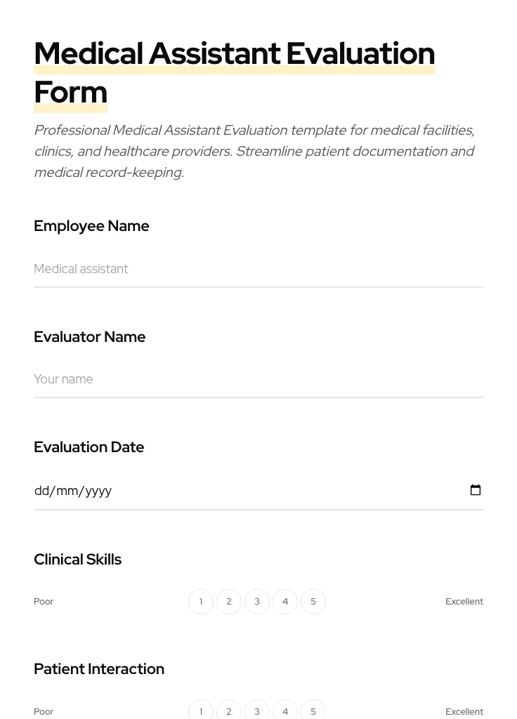 Medical Assistant Evaluation preview