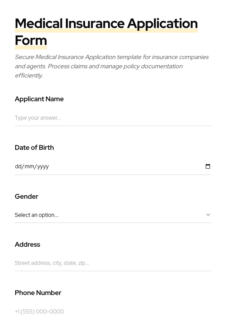 Medical Insurance Application preview