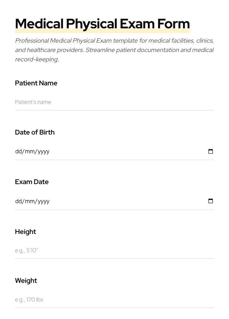 Medical Physical Exam preview