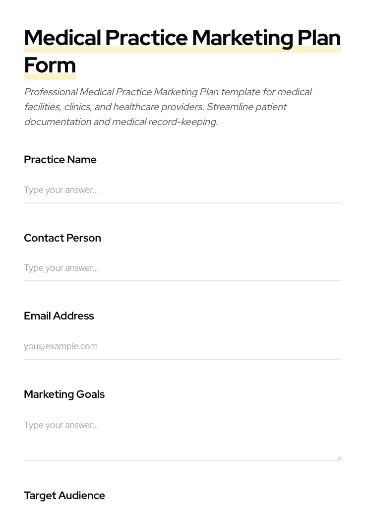 Medical Practice Marketing Plan preview