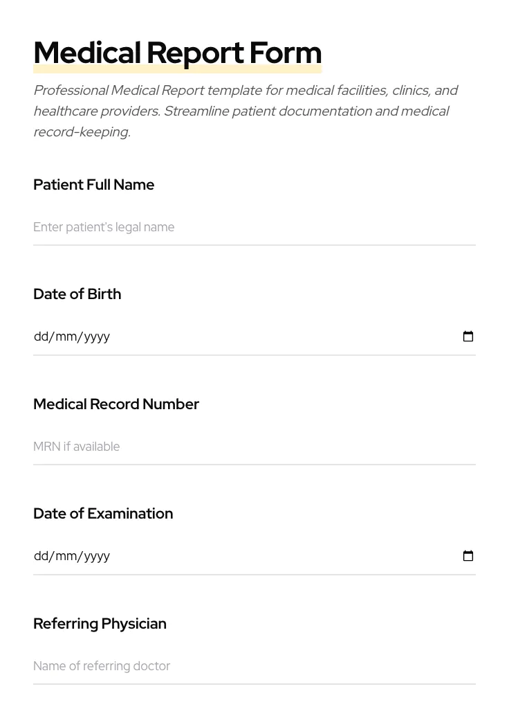 Medical Report preview