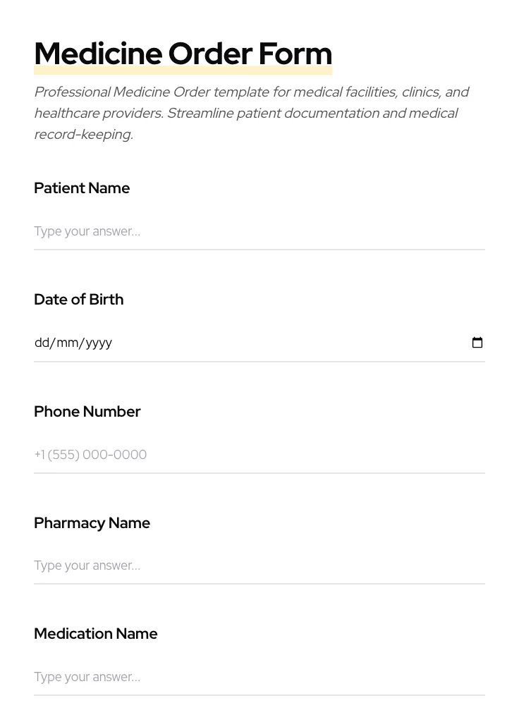 Medicine Order preview