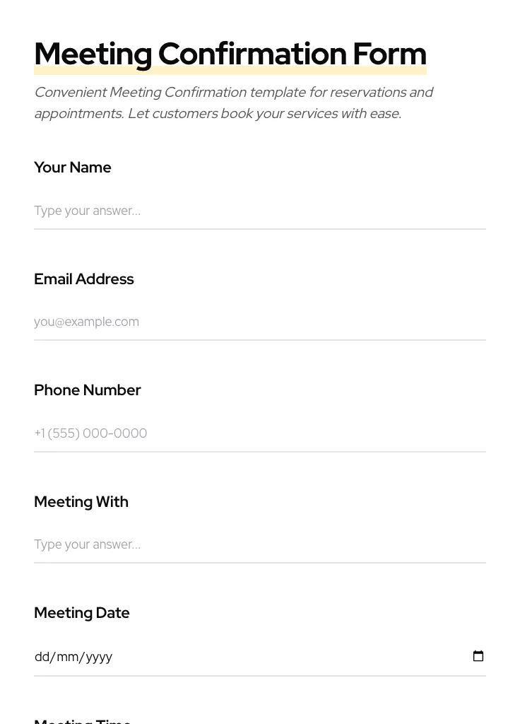 Meeting Confirmation preview