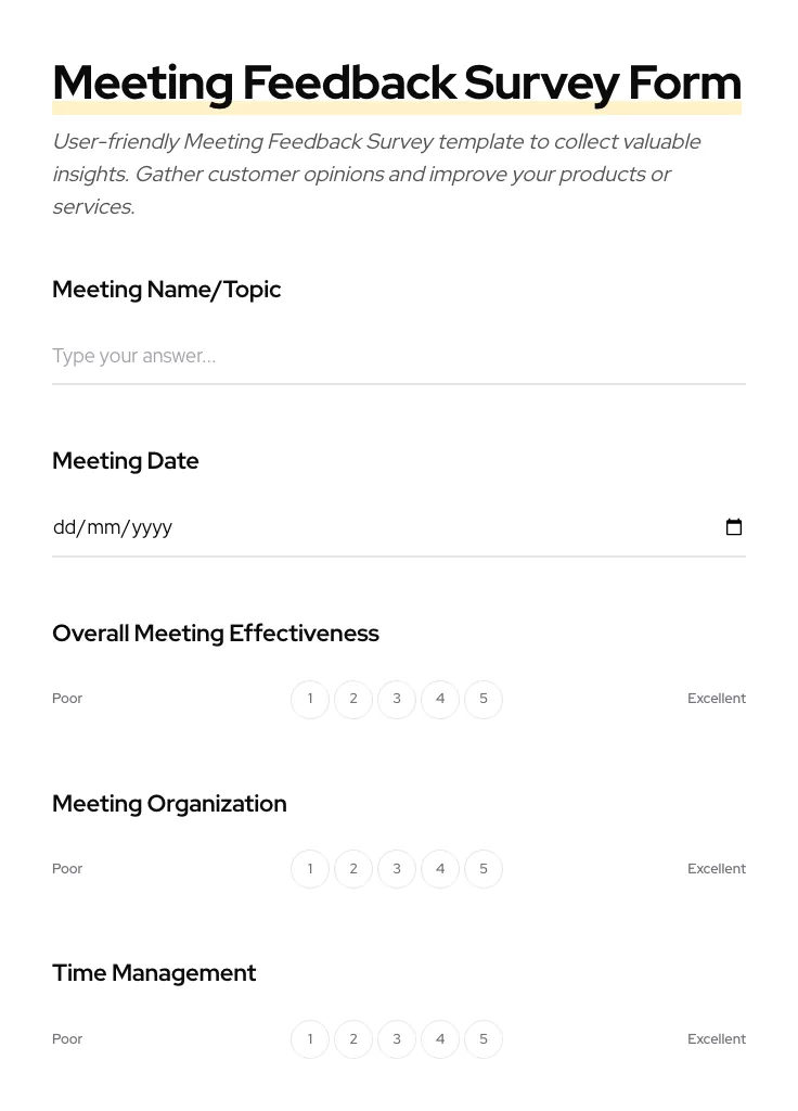 Meeting Feedback Survey preview