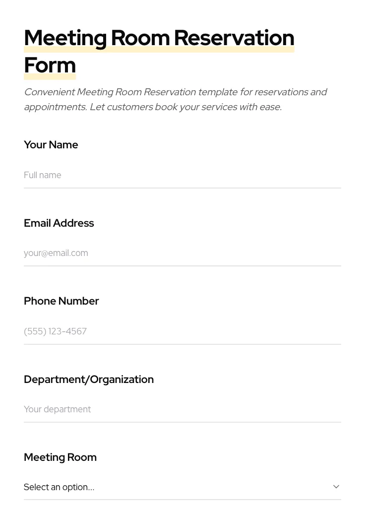 Meeting Room Reservation preview