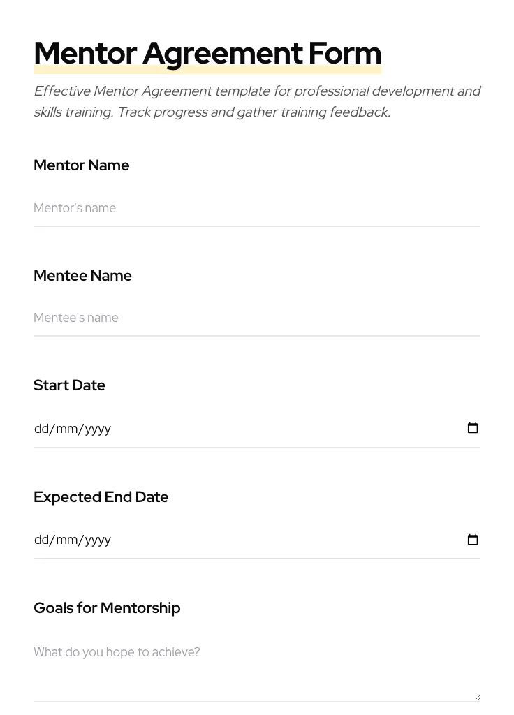 Mentor Agreement preview