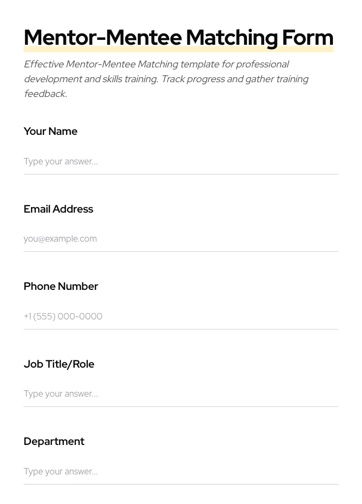 Mentor-Mentee Matching preview