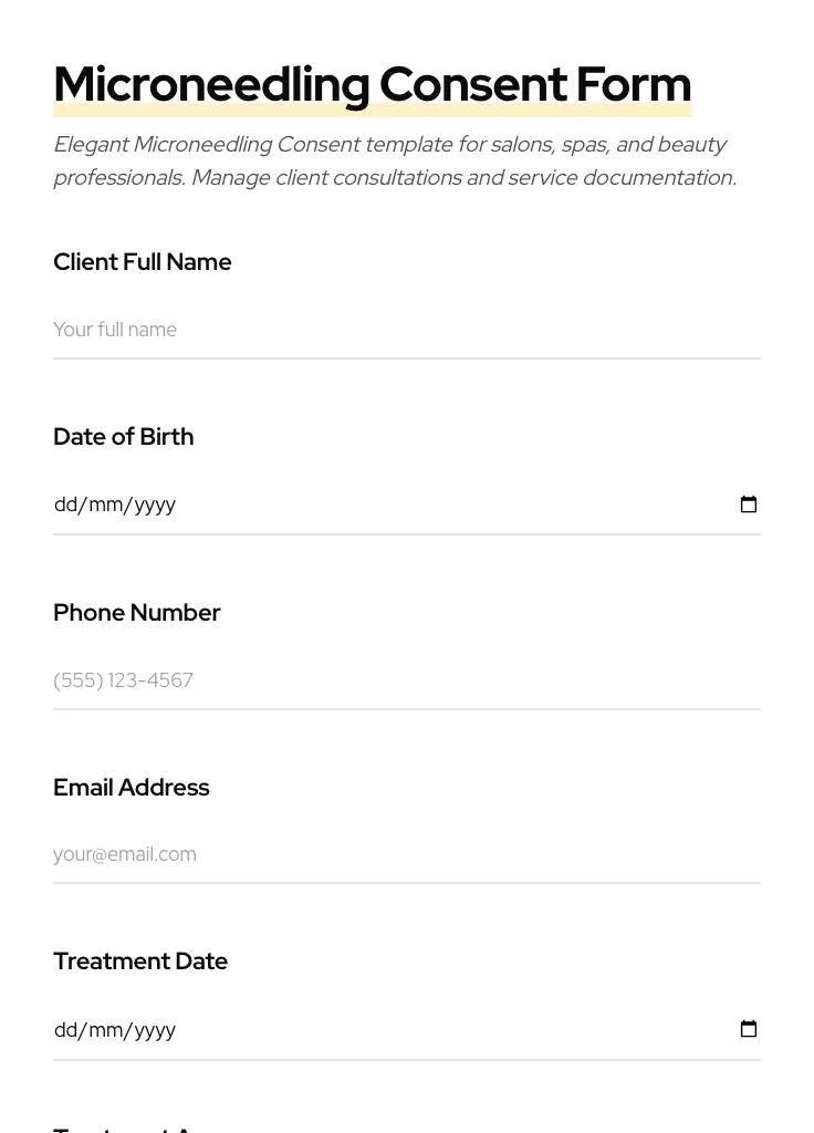 Microneedling Consent preview